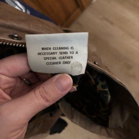 Pelle studio Brown belted leather jacket small - Picture 2 of 5